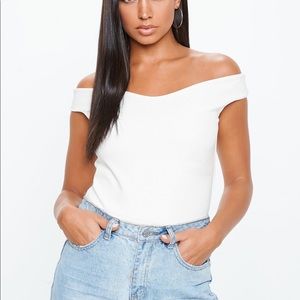 White Bardot bodysuit